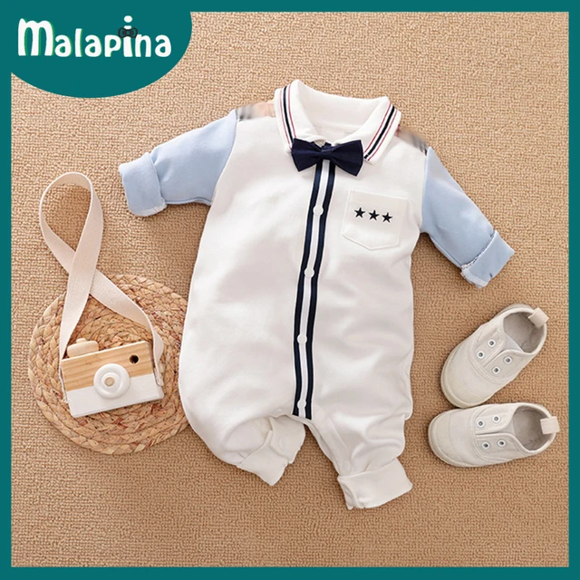 Malapina Baby Boy Romper Kids Summer Spring 0-24M Age Infant Gentleman Toddler Newborn Outfits Baby Girls Clothes 2021 72973 S9