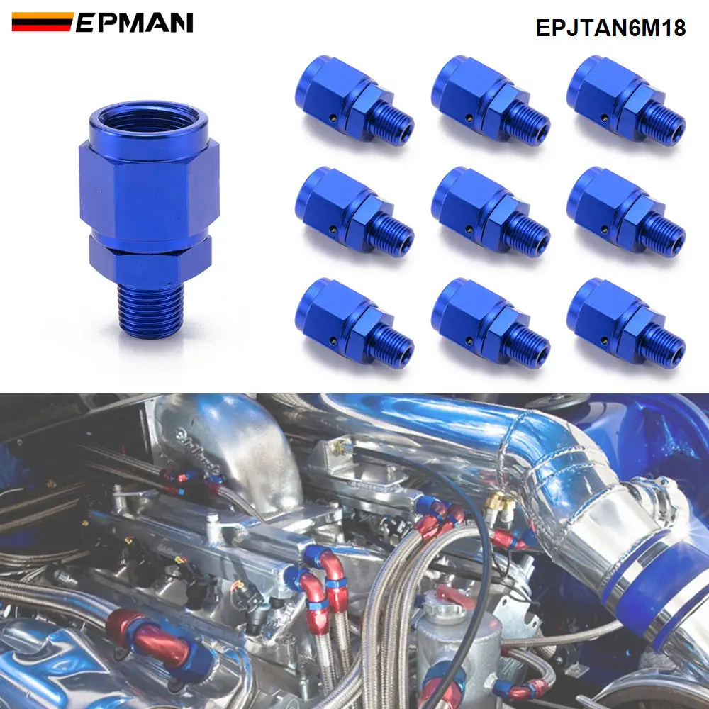 

EPMAN 10 шт. Универсальный 1/8 "NPT Мужской прямой-6AN женский фитинг алюминиевый топливный шланг адаптер EPJTAN6M18
