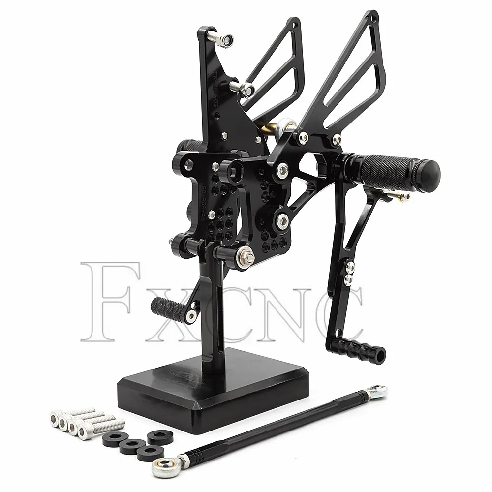 Black Для TRIUMPH speed Triple 509 595 955 1050 CNC алюминиевый сплав мотоцикл подножка для ног Педаль peg Rearset задний Набор - Цвет: Black