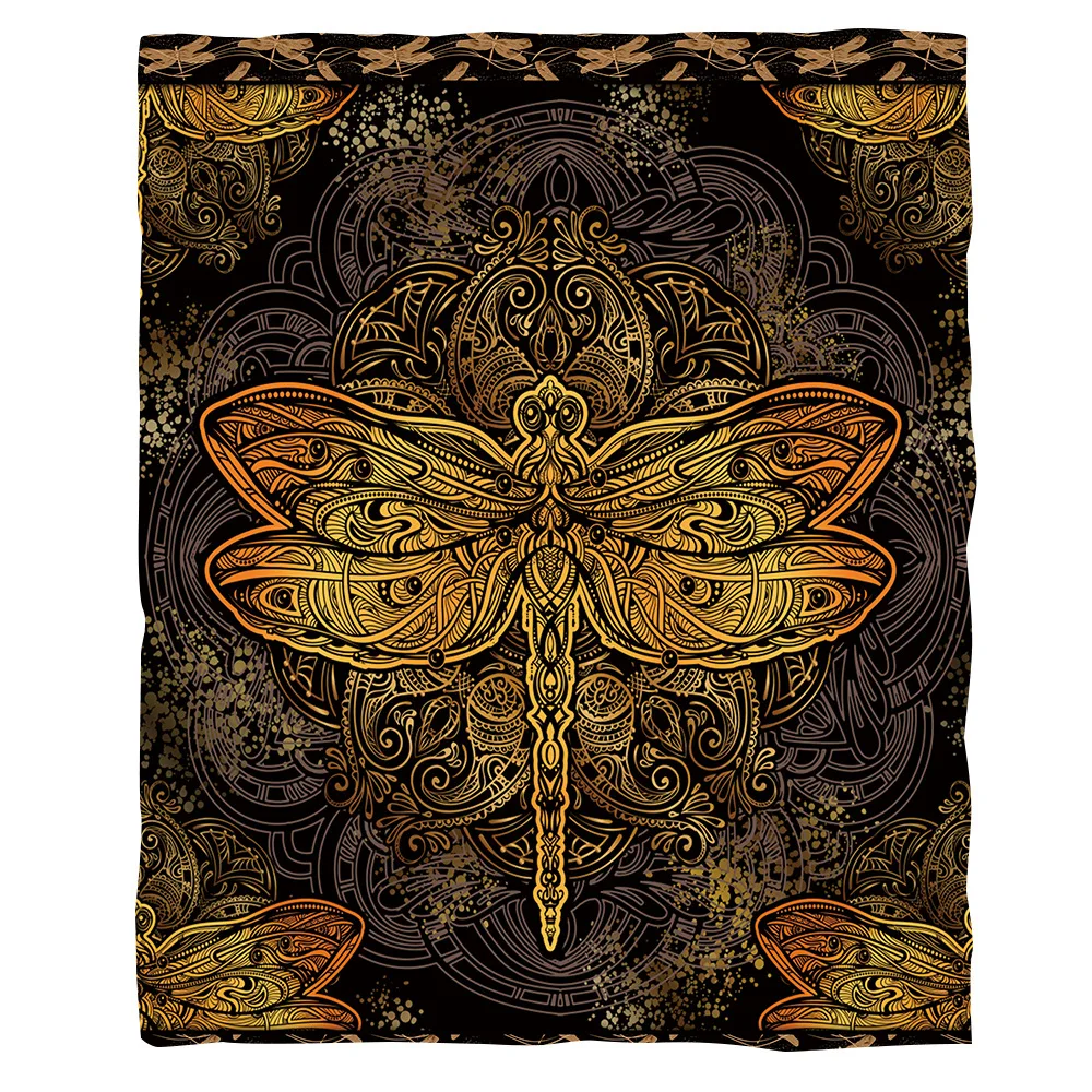 

Dragonfly Psychedelic pattern funny Animal Blanket 3D full printed Wearable Blanket Adults/kids Fleece Blanket Drop Shippng 03