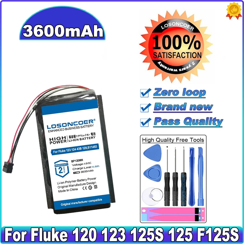 Аккумулятор LOSONCOER B11483 BP120MH для Fluke Скоп 120 123 125S 125 F125S 124 125F | Электроника
