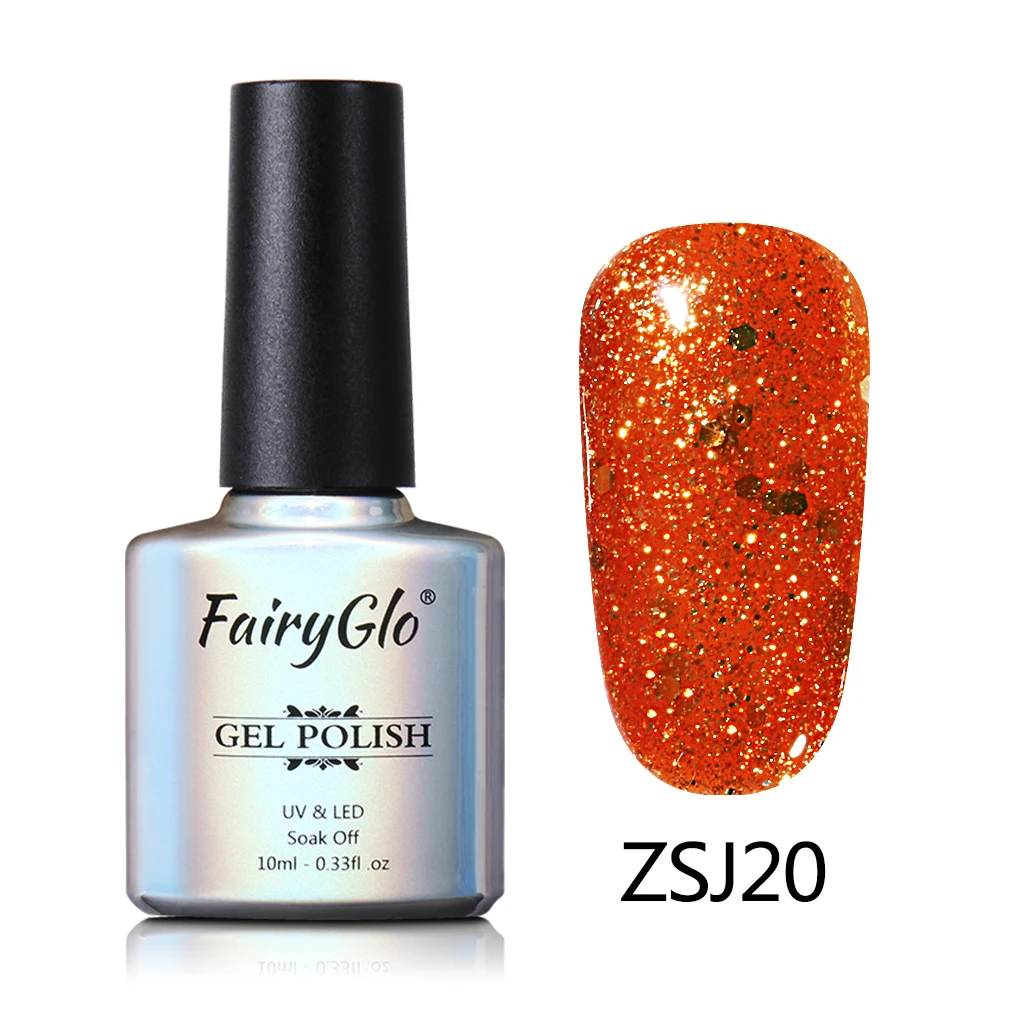 ZSJ020 FairyGlo замачиваемый УФ светодиодный Алмазный Гель-лак для ногтей Vernis Полупостоянный Блестящий Гель-лак Гибридный эмалированный маникюрный лак 10 мл - Цвет: ZSJ020