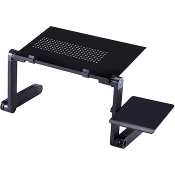

BEAU-Portable Laptop Desk Foldable Vertical Table Adjustable Laptop Desk with Mouse Board Computer Desk Bookshelf