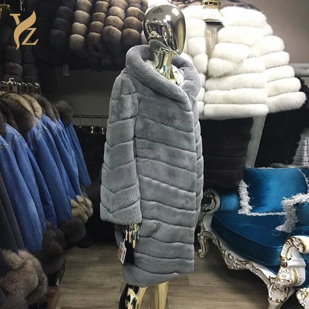YZ. FURTURE натуральный мех кролика рекс мех Женская s настоящая меховая шуба теплая зимняя куртка высокого качества куртки из натуральных материалов Модные женские пальто