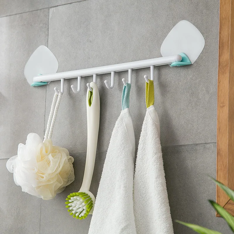 

Year Originality Nothing Trace Six Even A Hook Hanging Type 6 Even Row Hook Kitchen Can Rotating 6 Even Move A Hook