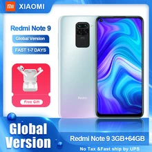 Xiaomi-Smartphone Redmi Note 9 versión Global, teléfono móvil de 64GB y 128GB, Helio G85, cámara cuádruple de 48MP, Note9, 5020mAh, pantalla de 6,53 pulgadas