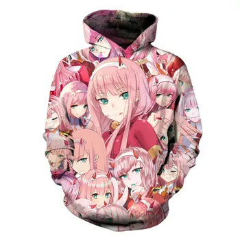 

Anime DARLING in the FRANXX Cosplay Zero two hoodie clothing men and women sweater 3D printed cartoon sweatshirt coat uniform