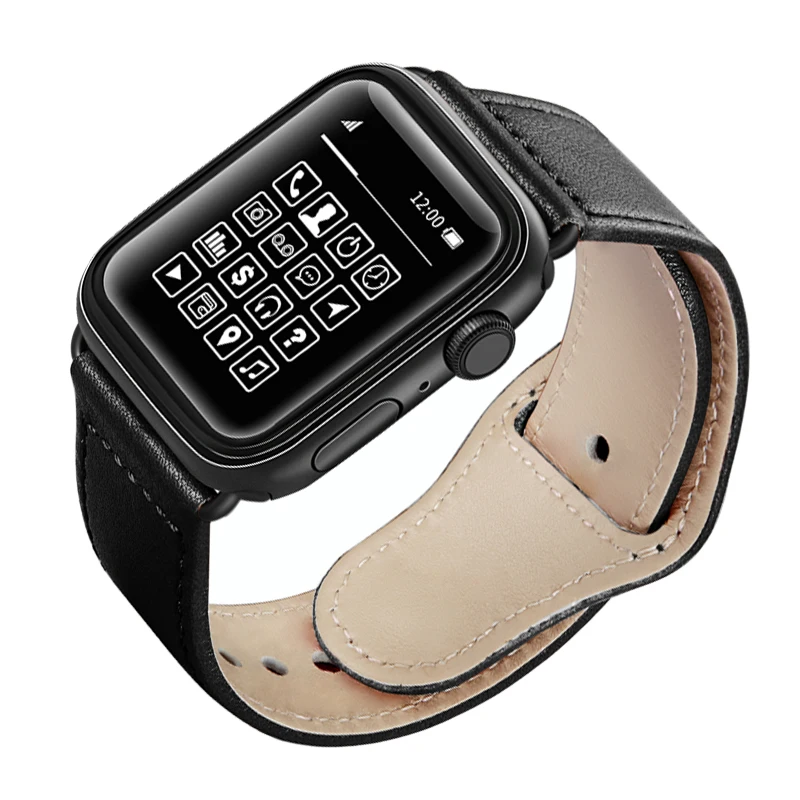 Ремешок для Apple Watch 42 мм 44 40 38 кожаный браслет iWatch серии 5/4/2/1 спорт и издание мужчин