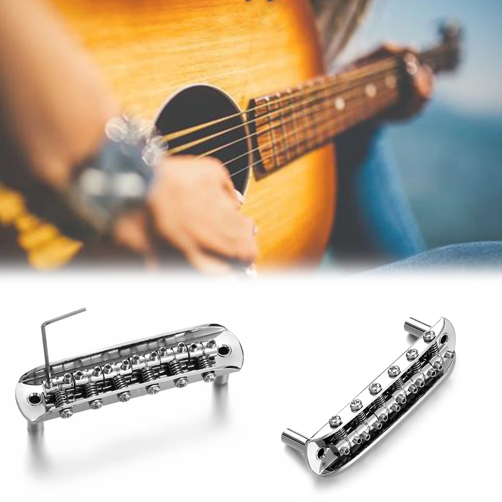 3Pcs Profession Guitar Kit Metal Guitar Bridge+Thimble+Hex Wrench