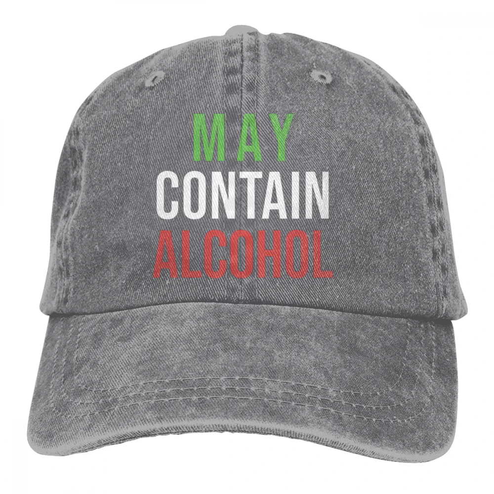 Может содержать спирт Casquette черный унисекс Мужские Женские джинсовые бейсболка с ремешком кепки Регулируемый Гольф папа шляпа