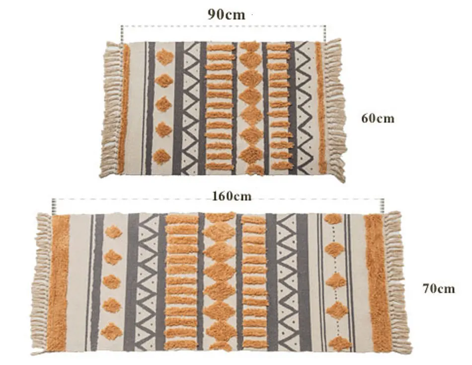 Марокканский хлопковый ковер ручной работы с кисточками, напольный коврик гобелен для спальни, декоративное одеяло, чайный ковер для гостиной