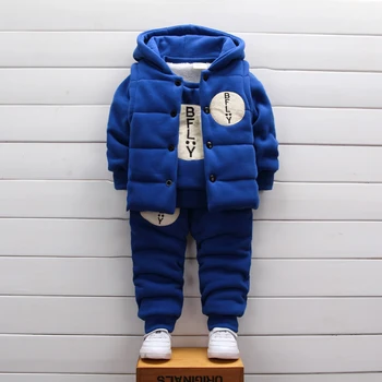

New Girls Boys Clothing Set Autumn Winter Hoodies+Vests+Kids Pants 3 pcs kids Sport Suit Girls Clothing Sets Hooded Coat Suits