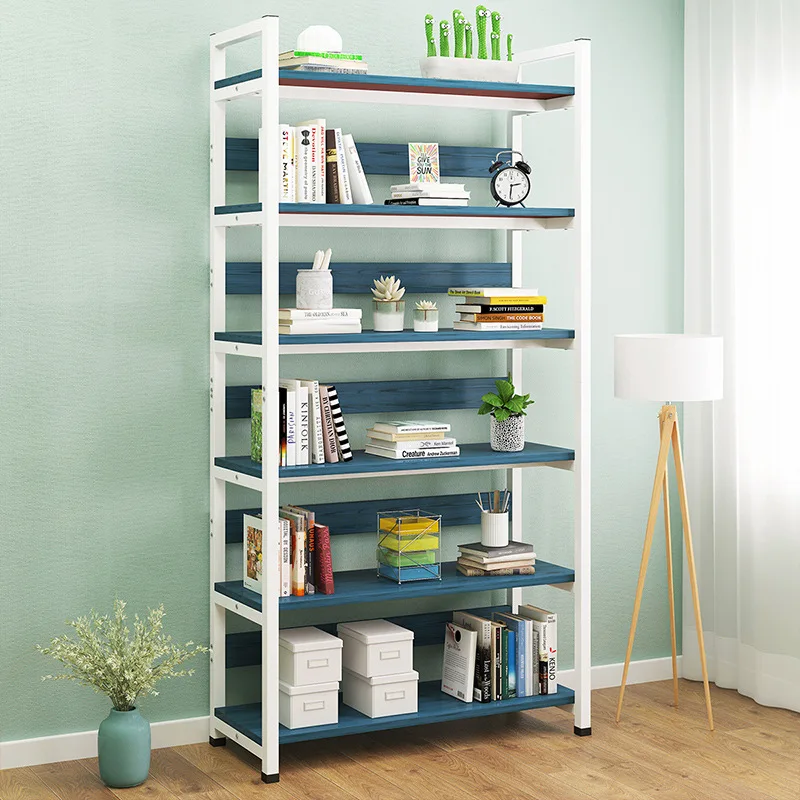 

Wholesale Bookshelf Multilayer Storage Rack Simple Floor Bookcase Iron Art Shelf Living Room Display Rack Combination Storage Ra