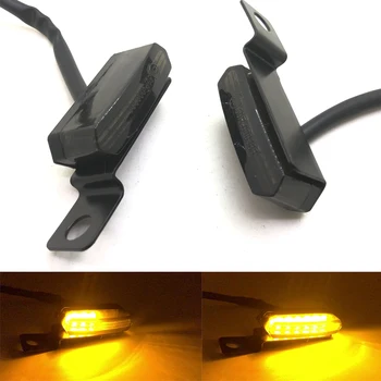 

For Honda Kawasaki Suzuki 2PCS Flowing Water Universal Mini LED Motorcycle Turn Signal Light Brake Clutch Lever Flashers