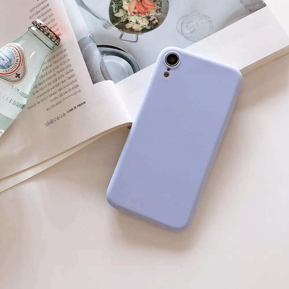 Чехол карамельного цвета для iphone 11 pro XS Max XR Силиконовый противоударный чехол для iphone 5 5S SE 6 6s 7 8 Plus X роскошный мягкий чехол из ТПУ - Цвет: purple