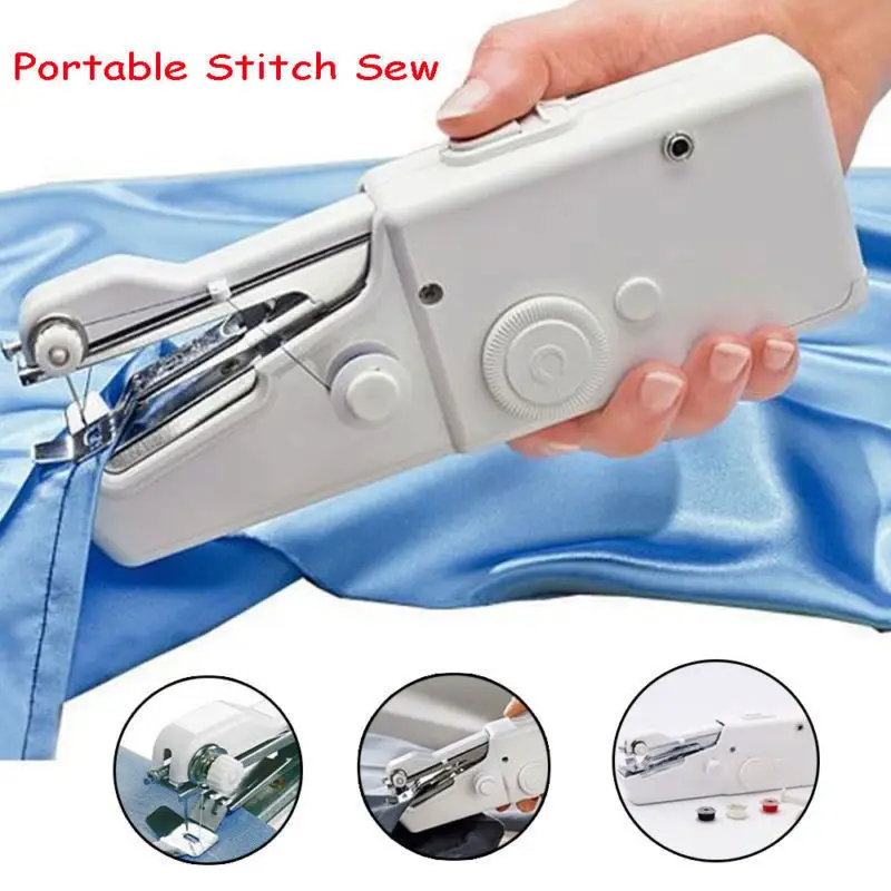 2019 Mini Portable Handheld sewing machines Stitch Sew needlework Cordless Clothes Fabrics Electric Sewing Machine Stitch Set