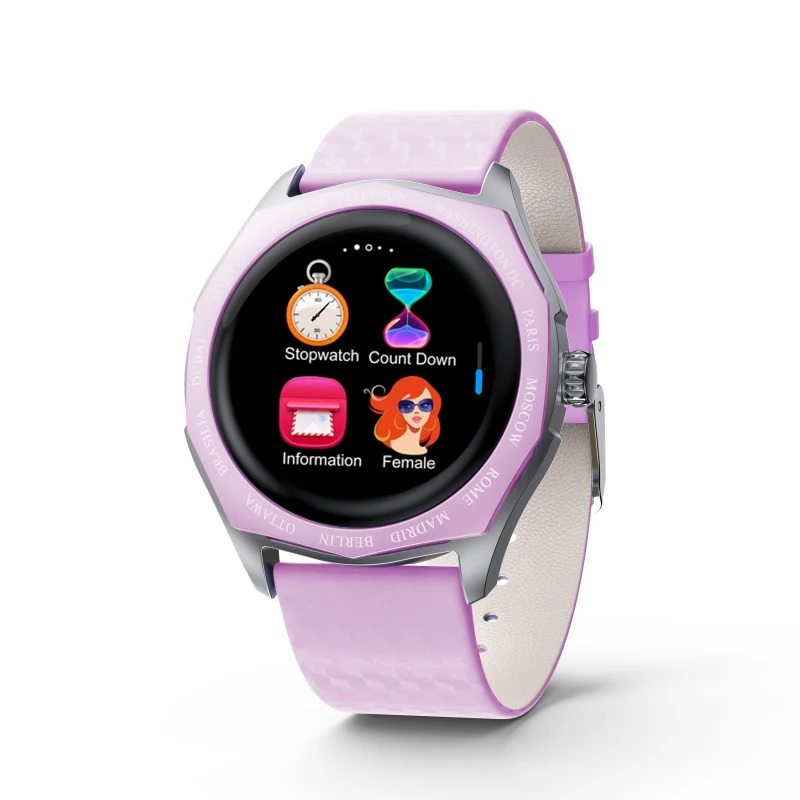 

V18 Smart Watch Women 1.22 Inch Full Round Touch Screen Color Changing Strap Heart Rate Monitoring Lady Smartwatch