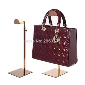 

12pcs black/rose gold metal handbag display stand adjustable women handbag display stand bag holder rack