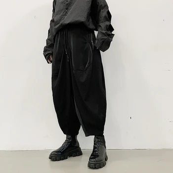 

Japan Style Men Casual Pants Loose Solid Gothic Darkness Ro Oversize High Street Streetwear Fashion Harem Pants Jogger Elastic