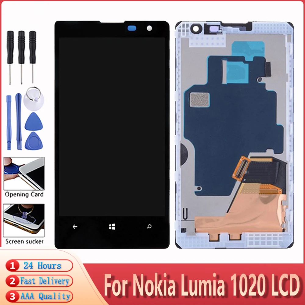 Протестированный дисплей для Nokia Lumia 1020 сенсорный ЖК-экран оригинальный AMOLED