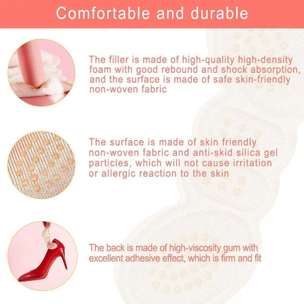

1 Pair Women Insoles High Heels Heel Sticker Heel Lining Sticker Foot Care Pain Protection Sticker Relief Non-slip Pad A5X2