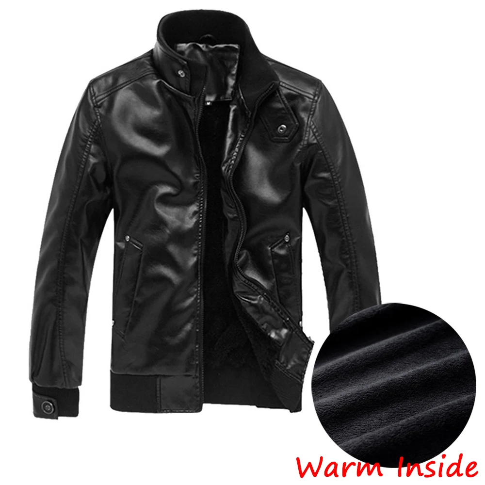 Мужская Байкерская мотоциклетная куртка со стоячим воротником, мотоциклетные повседневные куртки, модная мужская Черная куртка с длинным рукавом, большой размер xxl
