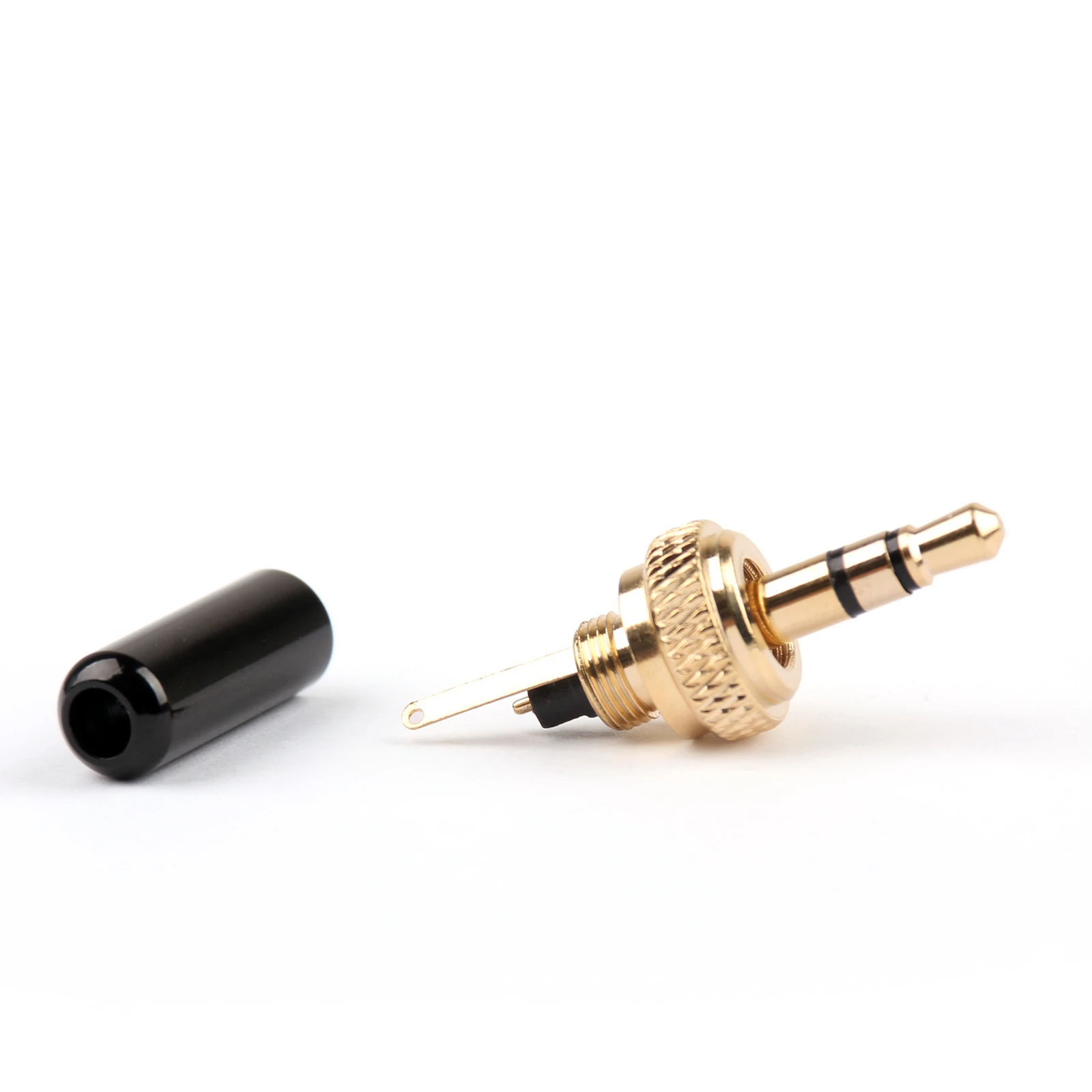 Artudatech 4Pcs/ 10Pcs Special Mini 3.5mm Screw Lock Stereo Jack Plug Gold Plated For Sennheiser Black Connector Parts