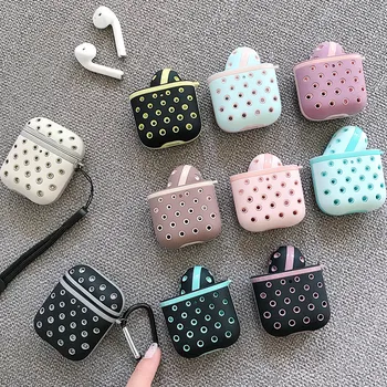 

Honeycomb Cooling Silicone Earphone Case for AirPods 2 Pro Cases Colorful Soft Earphone Charging Box Case with KeyChain