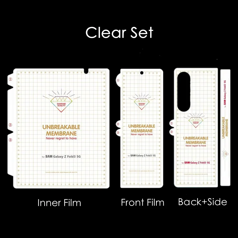 4 in 1 Soft HD Clear Hydrogel Film Front Back For Samsung Galaxy Z Fold 5 4 3 2 W24 W23 W22 W21 Matte Frosted Screen Protector