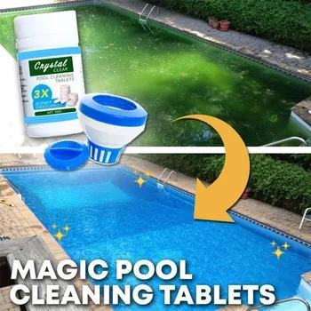 

Swimming Pool Water Cleaning Effervescent Tablets Set Summer Pool Cleaning Tablets Dispenser Container Kit