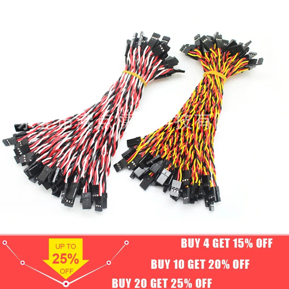 

10pcs 10/15/30/50/100cm Servo Extension Cable 30 / 60coreFor Futaba JR Anti-interference Servo For RC Helicopter Part