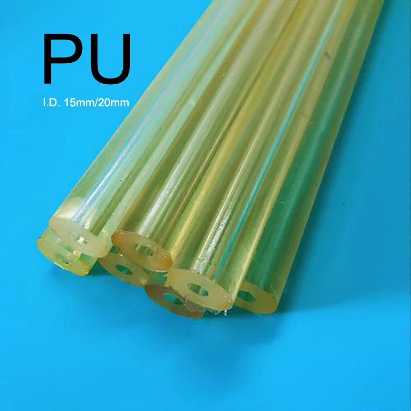 

length 500mm I.D.15mm 20mm PU hollow rods hardness 75A transparent polyurethane sticks