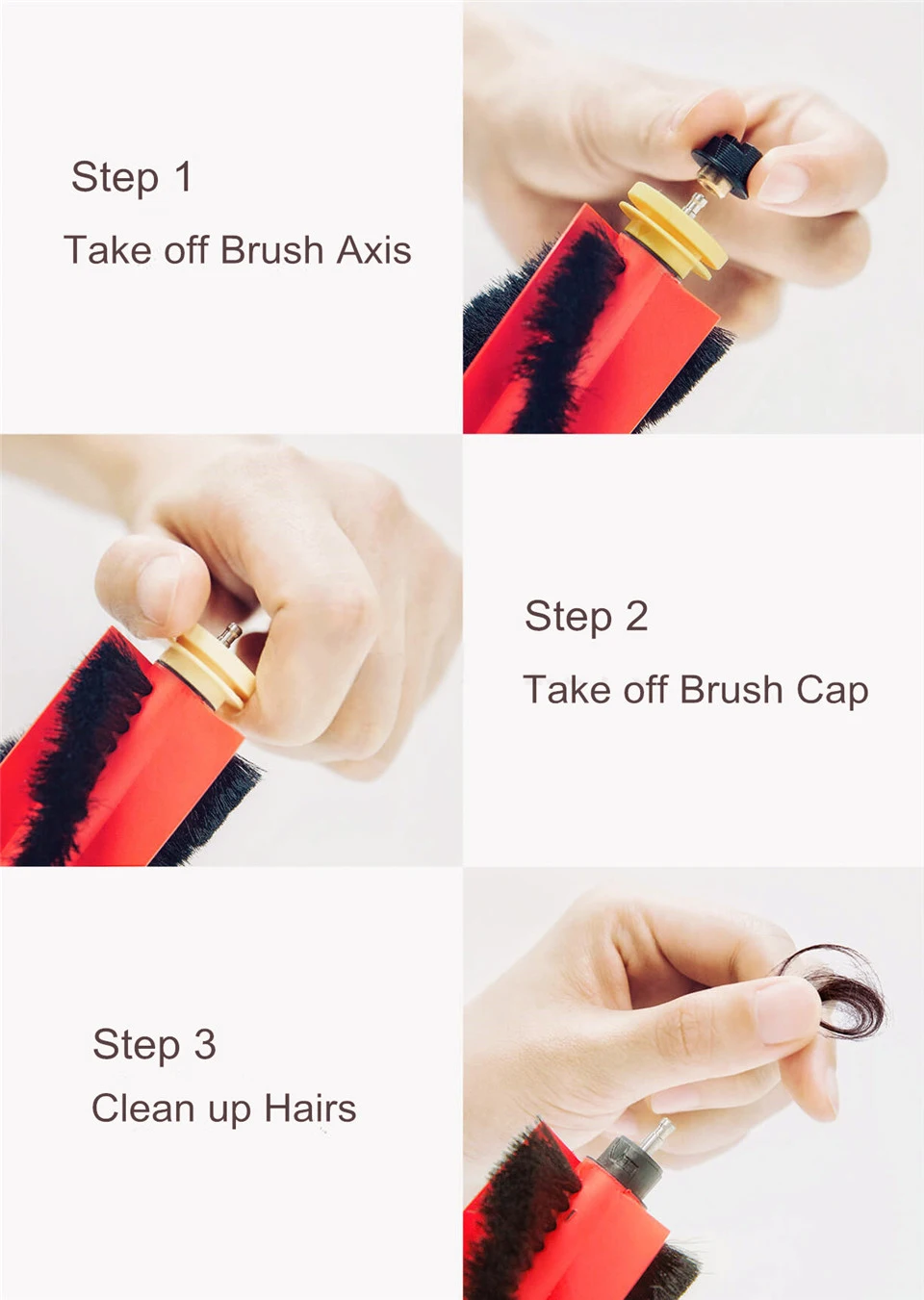Original Roborock S5 Max / E4 / E5 / S45 Max / S6 MaxV Detachable Main Brush Silicon Side Brush Washable Filter Accessories