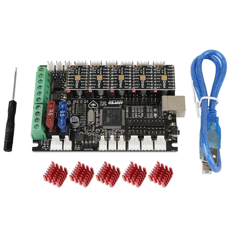 

3D Printer Accessories Armed 32-Bit Motherboard + TMC2208 Silent Drive Kit Support for Arduino Marlin 2.0 Replace Prusa