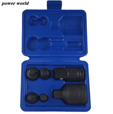 Phosphating socket 6 шт./компл. пневматический ключ трубчатый переходник комплект пневматическая розетка ключ, дюймовый стандарт соединителя многофункциональный набор инструментов - Цвет: Phosphating socket