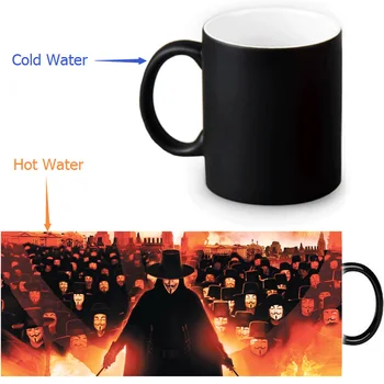 

V for Vendetta Mug Changing Color Magic 11oz Ceramic Coffee Transforming Mugs