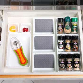 

3 Compartment Drawer Storage Box Medicine Bottle Storage Box Seasoning Box Drawer Seasoning Bottle Finishing Box Shelf Basket