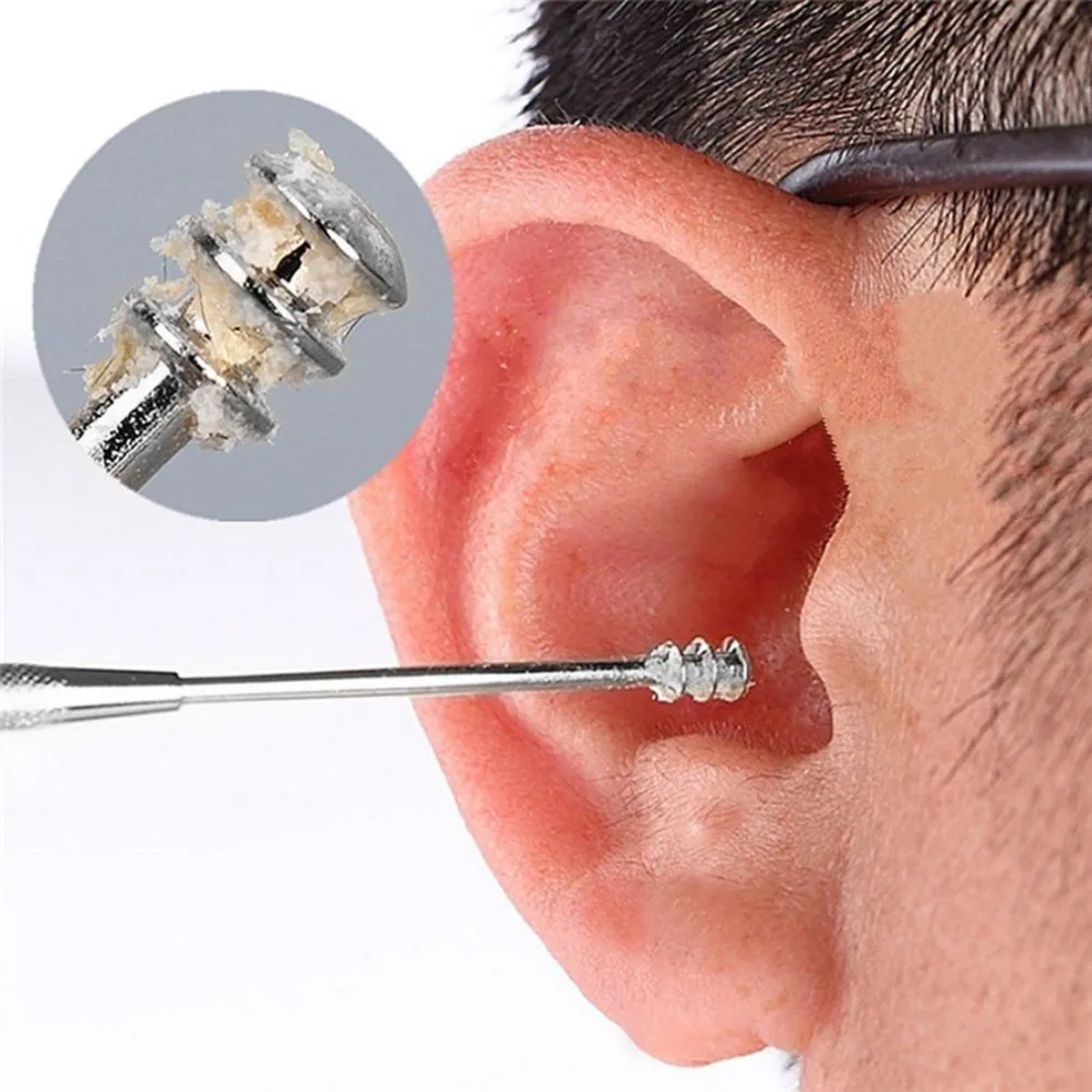 

Portable Double-side Spiral Earpick Dig Ear Curette Tools Digging Earpick Cleaner Tool Ear Spoon Ear Cleaning Tool