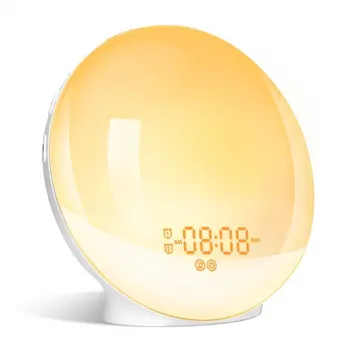

Alarm Clock with Lighting Effects Night Lamp with 20 Programmable Brightness Alarms Simulation of Sunrise and Sunset