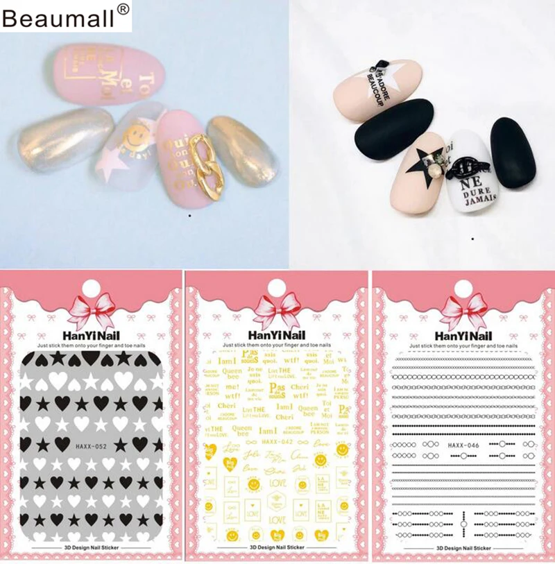

Fashion Patterns! Nails Art Manicure Back Glue Decal Decorations Design Nail Sticker For Nails Tips Beauty