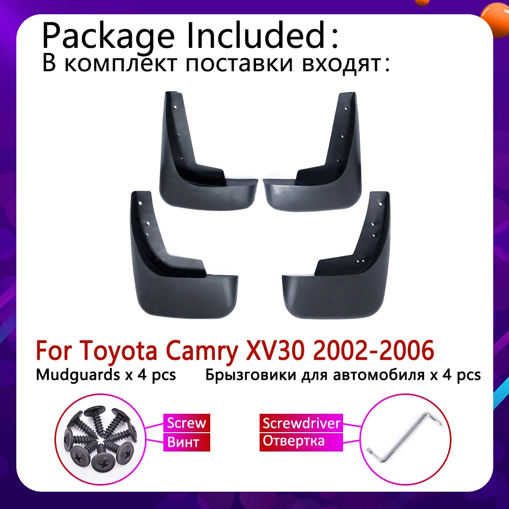 Спереди и сзади брызговик для Toyota Camry XV30 XV 30 2002 2003 2004 2005 2006 Брызговики Всплеск клапаном аксессуары