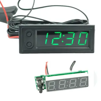 

Red Car Voltmeter 3in1 Vehicle Thermometer Clock LED Digital Display Indoor Outdoor