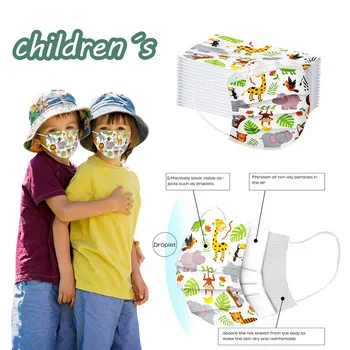 

10/20/70/50/100pcs Children Cartoon Breathable Mask Disposable Three-Layer Cover Respirator Mouth-muffle Masques Mondmaskers