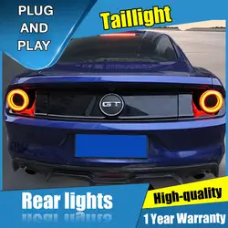 4 шт. автомобильный Стайлинг для Ford Mustang GT задние фонари 2015-2019 для Mustang GT светодиодный задний фонарь + сигнал поворота + тормоз + обратный
