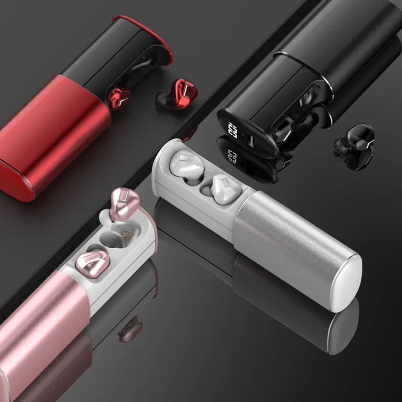 

T60 Bluetooth Earphone Wireless Headset Digital Display with 2600mAh Charging bin Headphone 15-20M Call distance 2.4GHz