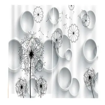 

170*200cm Curtains For Living Room Bedroom Window Curtains Printed Balcony Sun Shading BJQ-1320