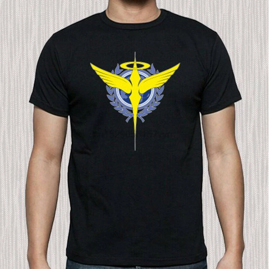Новый мобильный костюм Gundam OO Celestial Being логотип мужская Черная Футболка размер S до