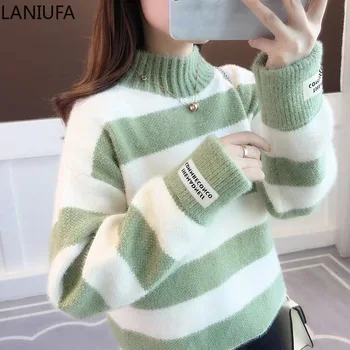

2019 fashion autumn sweaters women fashion sexy Turtleneck sweater loose wool sweater Long sleeve plus size pullover mujer P266