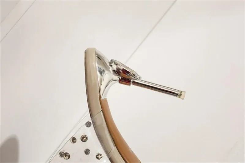 Size 30-48 Thin High Heels Half Slippers 2020 Summer New Women's Shoes Slides Sexy Gladiator Transparent Sandals Shoes For Woman (30)