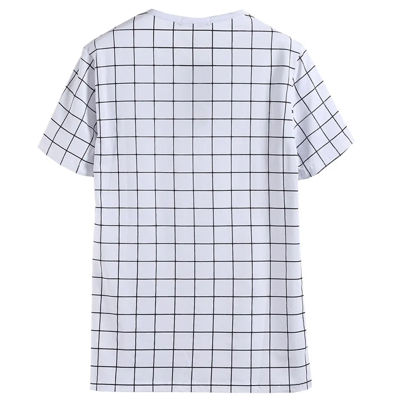 NEGIZBER 2019 Brand Off White Top Tees Men Solid Plaid Slim Fit T Shirt Men Fashion O-Neck Short Sleeve Mens T-shrits